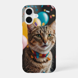 Birthday Cat iPhone 16 Case
