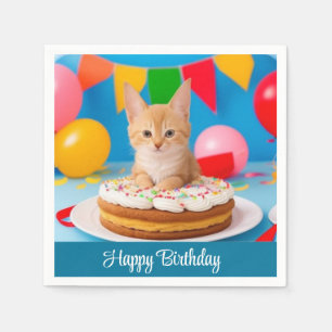 Birthday Cat  Napkin