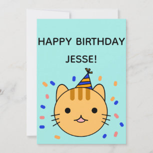 Birthday Cat   Orange Cat Happy Birthday Card