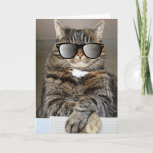 BIRTHDAY CAT SUNGLASSES GREETING CARD