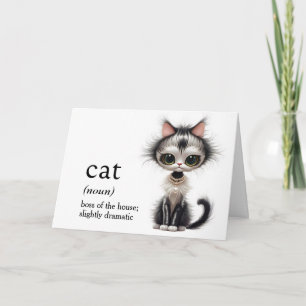 Birthday Cat With Pearl Necklace Card