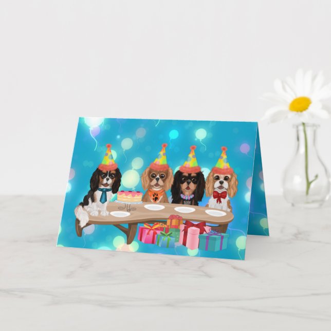 Birthday Cavalier King Charles Spaniel   Card (Small Plant)