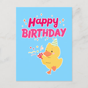 BIRTHDAY Celebration Cute Kawaii Chick Baby Chicke Postcard