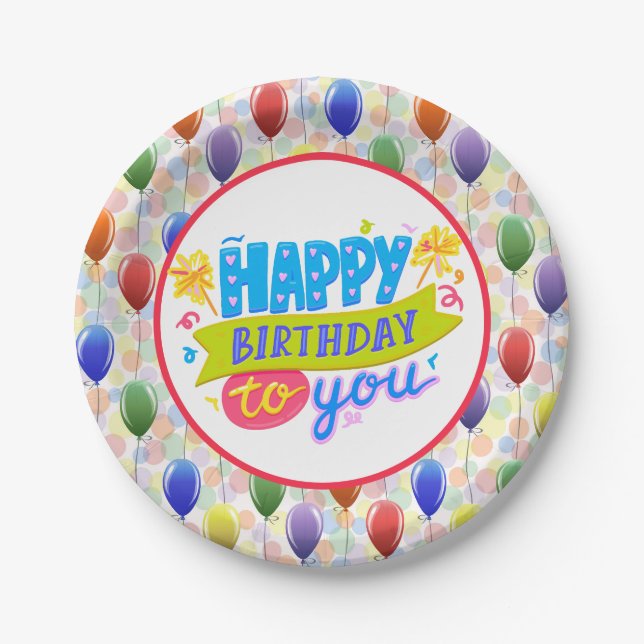 Birthday Celebration Paper Plate (Front)