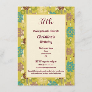 Birthday Celebration Urban Floral Pattern Invitation