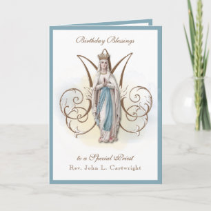 Birthday Celebration Virgin Mary Lourdes Card