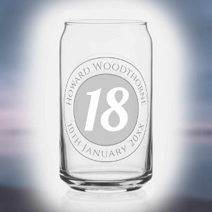 Birthday Celebration with Name, Age, & Birthday Can Glass