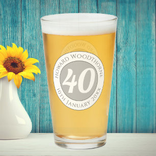 Birthday Celebration with Name, Age, & Birthday Glass