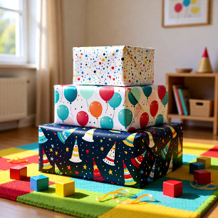 Birthday celebration wrapping paper sheet