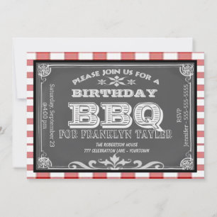 Birthday Chalkboard BBQ Invitation
