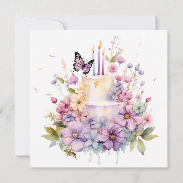 Birthday Charm : Enchanted Garden Birthday Card (Front)