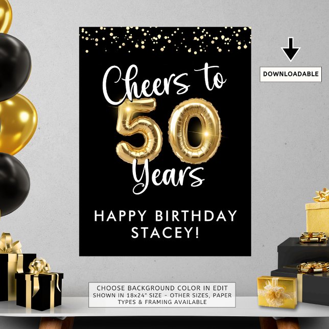 birthday Cheers to 50 Years Welcome Sign (Creator Uploaded)