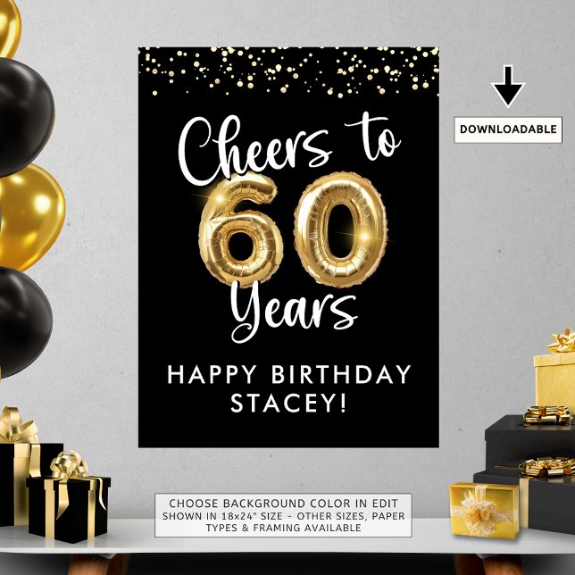 birthday Cheers to 60 Years Welcome Sign (Creator Uploaded)