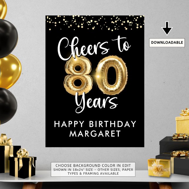 Birthday Cheers to 80 Years Welcome Sign (Creator Uploaded)