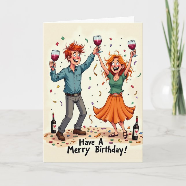 Birthday Cheers Toast Card (Front)