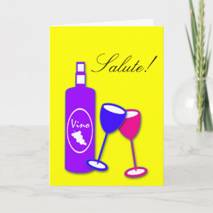 Birthday Cheers Wine Bottle And Glasses Card