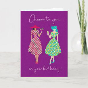 Birthday Cheers Women with Drinks Card