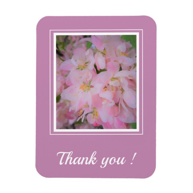 Birthday cherry blossom photo Thank you Magnet (Vertical)