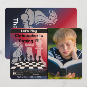Birthday Chess Party Invitation customised image