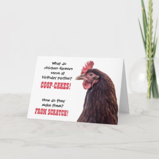 Birthday Chicken Jokes with Hen Photo Card