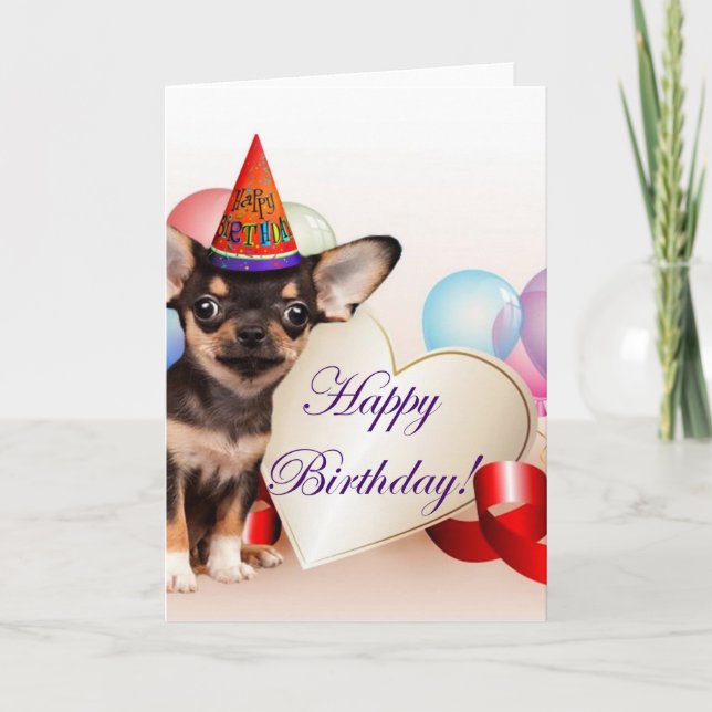 Birthday Chihuahua dog Card (Front)