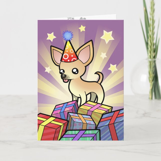 Birthday Chihuahua (smooth coat) Card (Front)