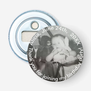 Birthday Child Photo Name Thank You Bottle Opener