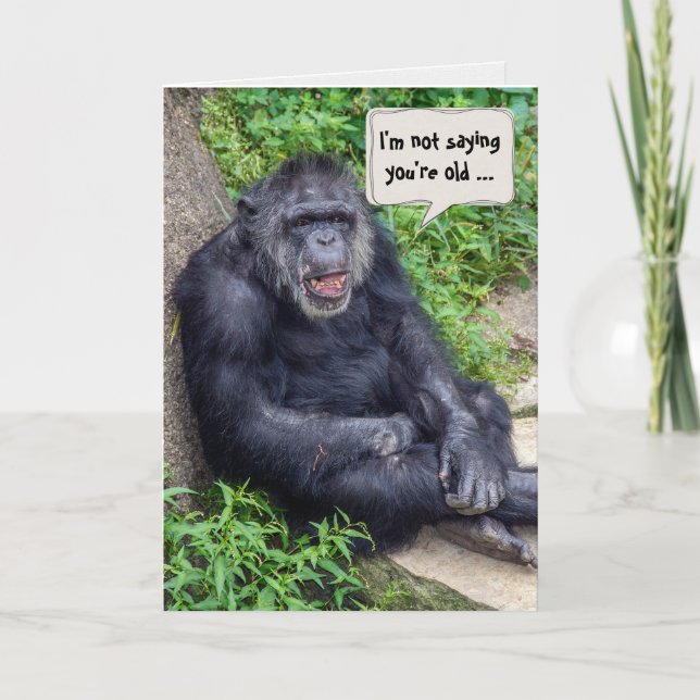 birthday chimpanzee with grin card (Front)