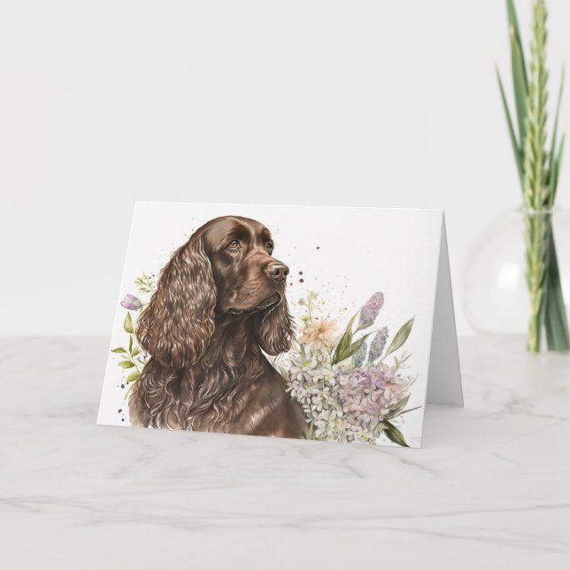 Birthday Chocolate Cocker Spaniel Card (Front)