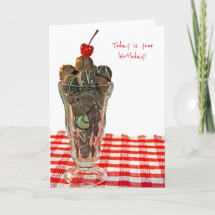 birthday chocolate truffle sundae card