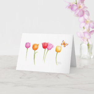 Birthday Christian Colourful Tulips Bless You Card