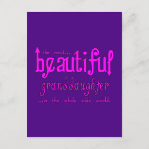 Birthday Christmas Parties Beautiful Granddaughter Holiday Postcard