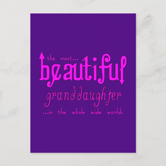 Birthday Christmas Parties Beautiful Granddaughter Holiday Postcard (Front)