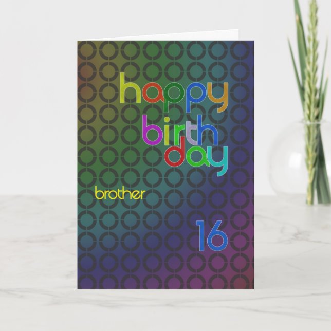 Birthday circles for brother aged 16 card (Front)