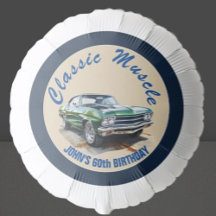 Birthday Classic Green Muscle Car