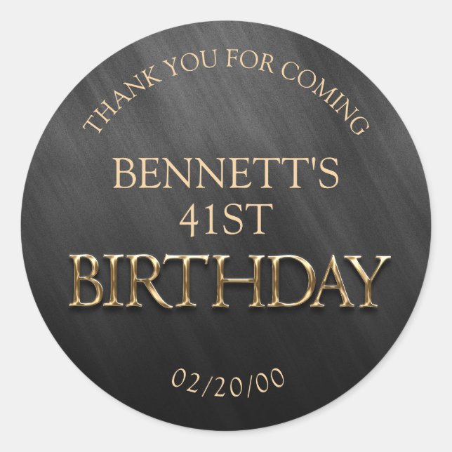 Birthday Classic Round Sticker (Front)