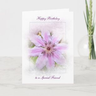 Birthday Clematis Card