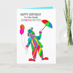 Birthday, Clown, Granddaughter, Kaleidoscope Group Card