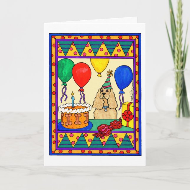 BIRTHDAY COCKER CARD (Front)