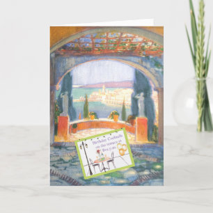 BIRTHDAY COCKTAILS ON THE TERRACE OF THE VILLA   CARD