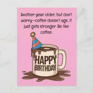 Birthday Coffee Cup Card: Brew-tiful Wishes Postcard