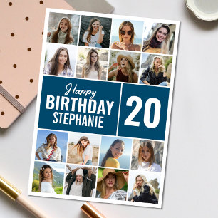 Birthday Collage Photo Any Age Custom Greeting Card