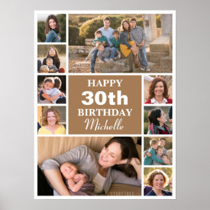 Birthday Collage Photo Personalised Poster
