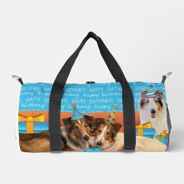 Birthday Collie Mum Duffle Bag (Front)