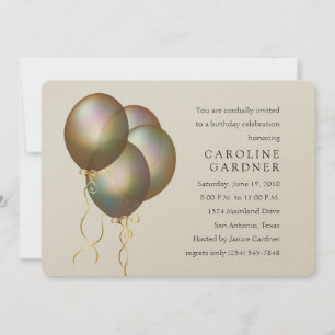 Birthday Coloured Balloons Invitation