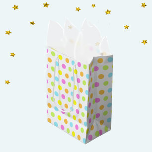 Birthday Colourful Confetti in Pastel Colours Medium Gift Bag