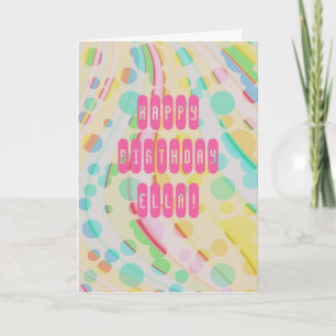 Birthday Colourful Rainbow Unicorn Add Name Age Card