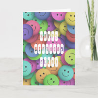 Birthday Colourful Smiles Happy Face Add Name