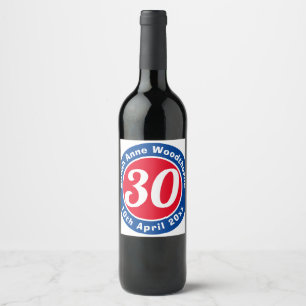 Birthday Commemoration with Name, Age, & Date Wine Label