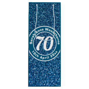 Birthday Commemoration with Name, Age, & Date Wine Wine Gift Bag